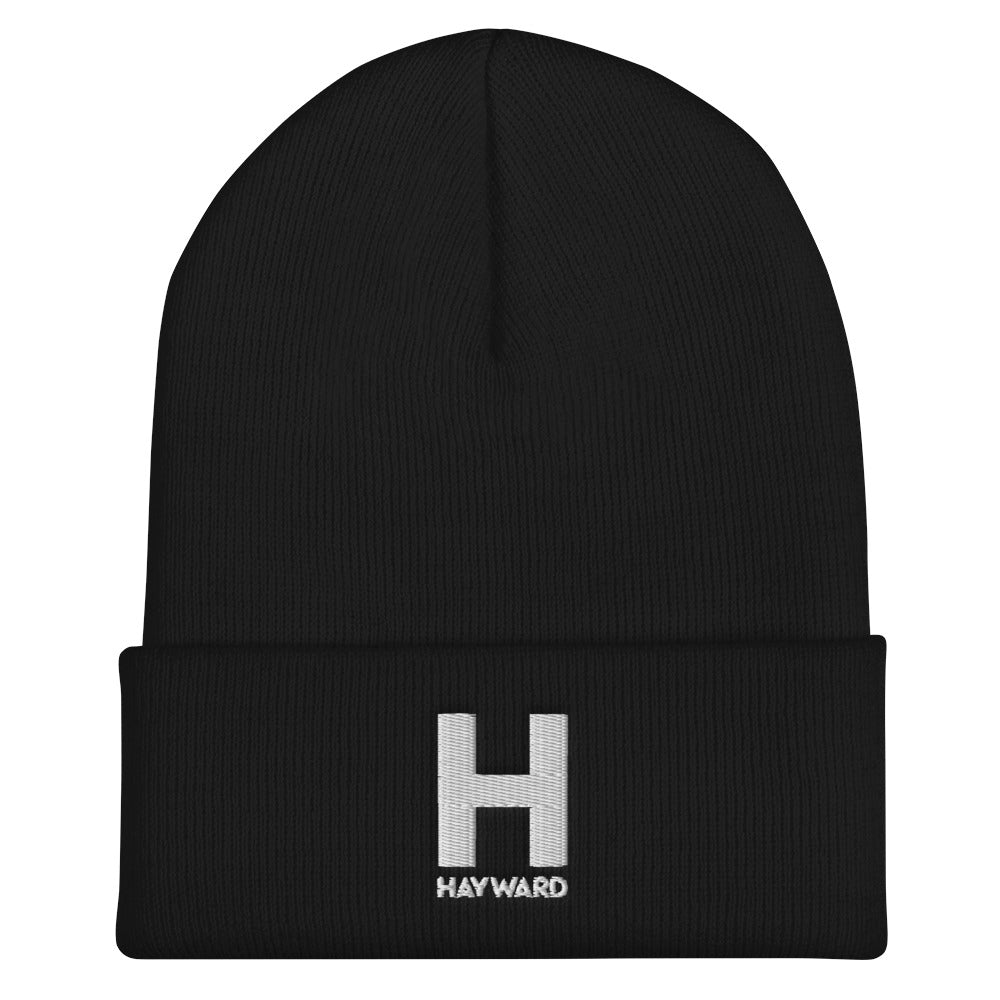Hayward White Embroidered Cuffed Beanie