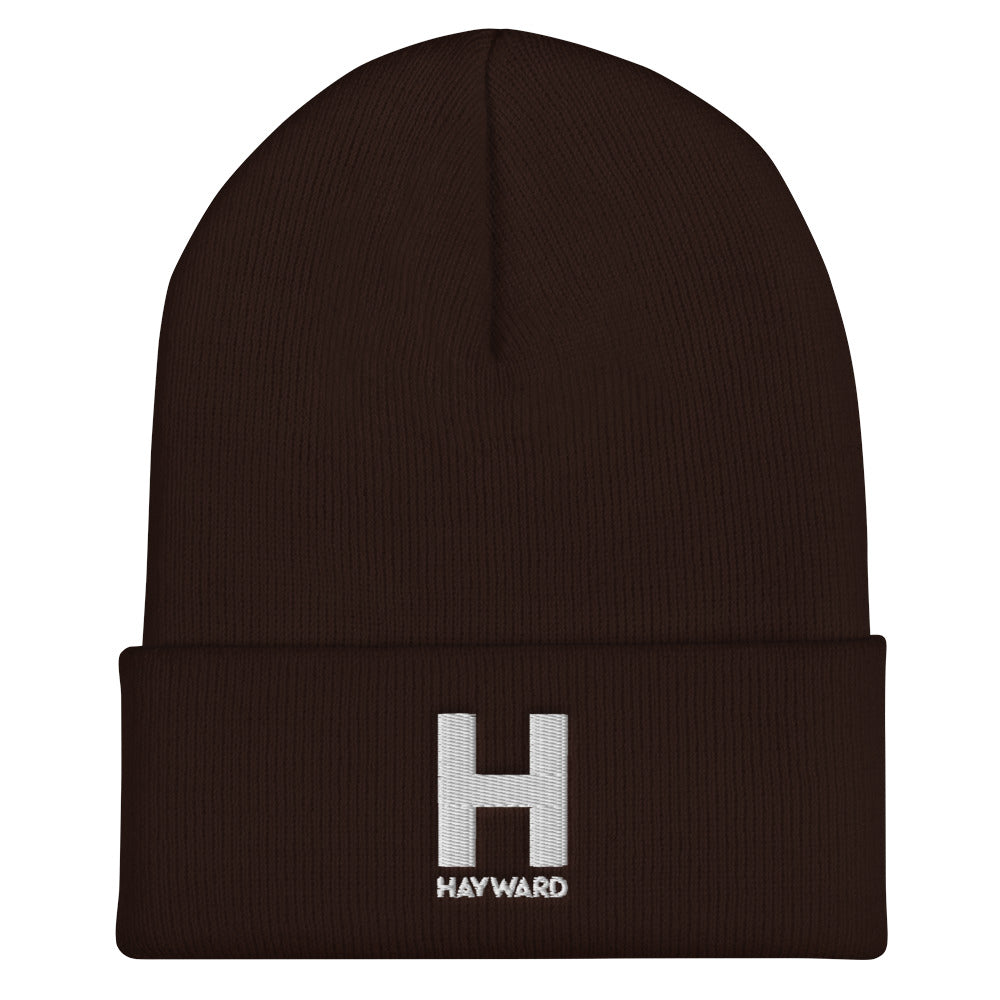 Hayward White Embroidered Cuffed Beanie