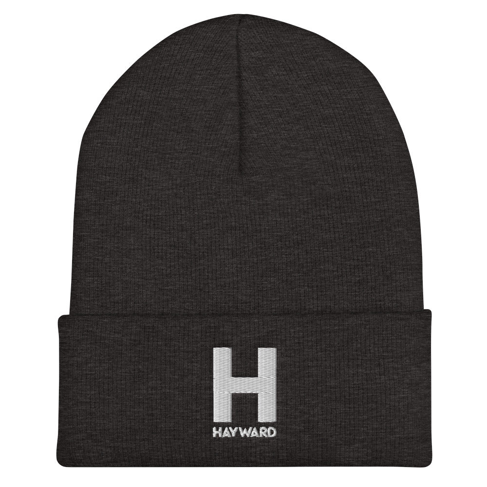 Hayward White Embroidered Cuffed Beanie