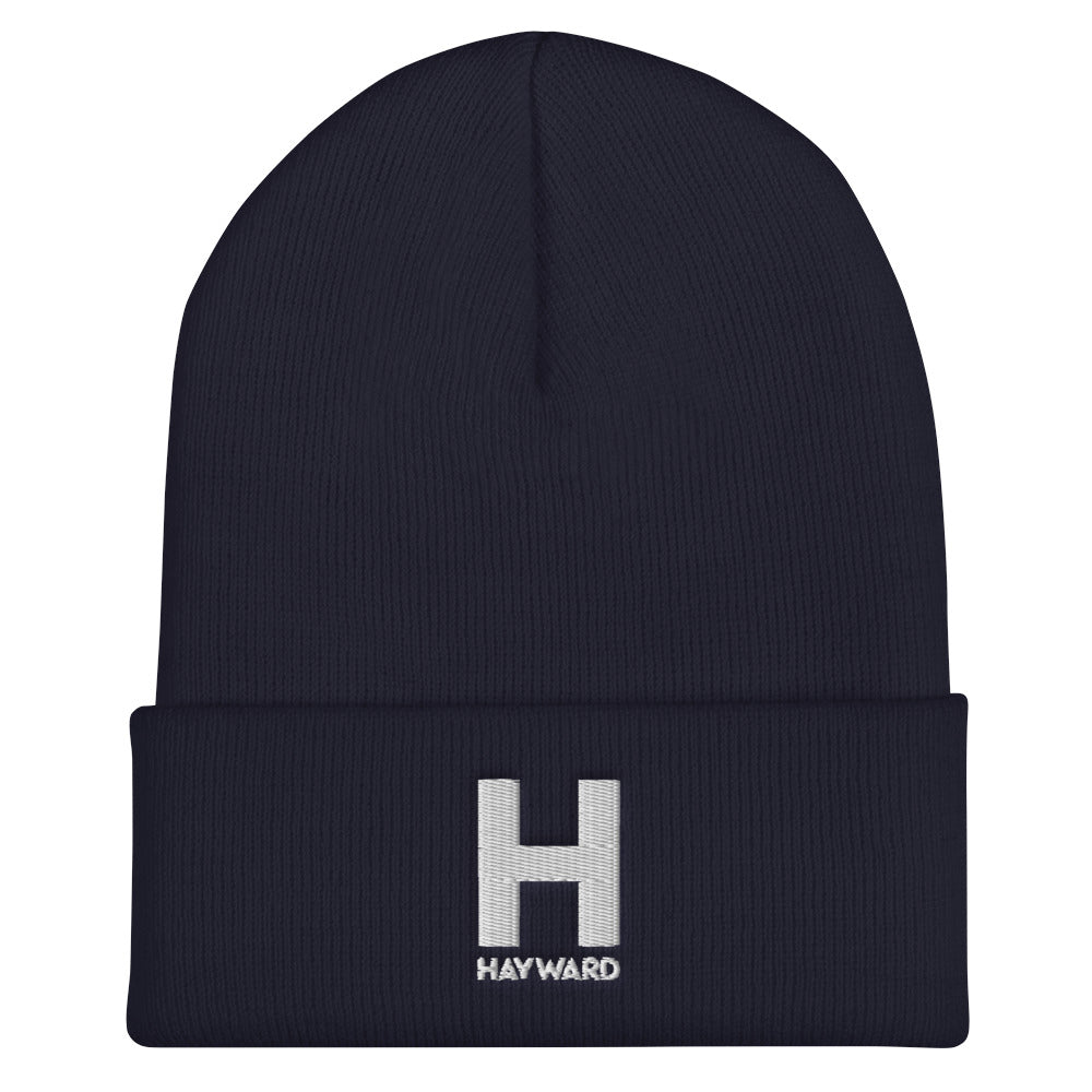 Hayward White Embroidered Cuffed Beanie